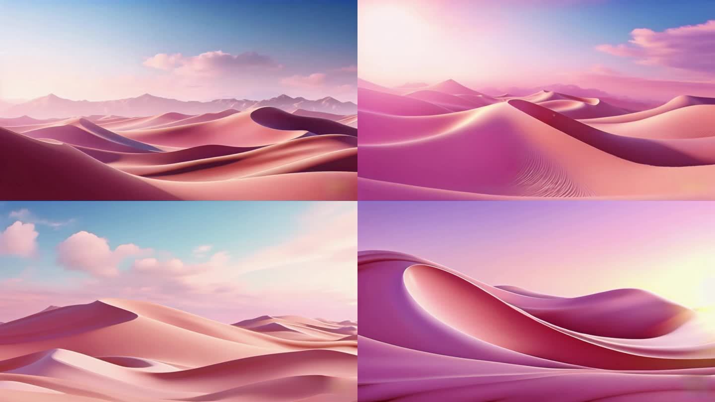 粉色沙漠沙丘背景沙子动画自然动态戈壁背景