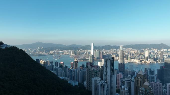 香港维多利亚港航拍香港城市建筑风光风景