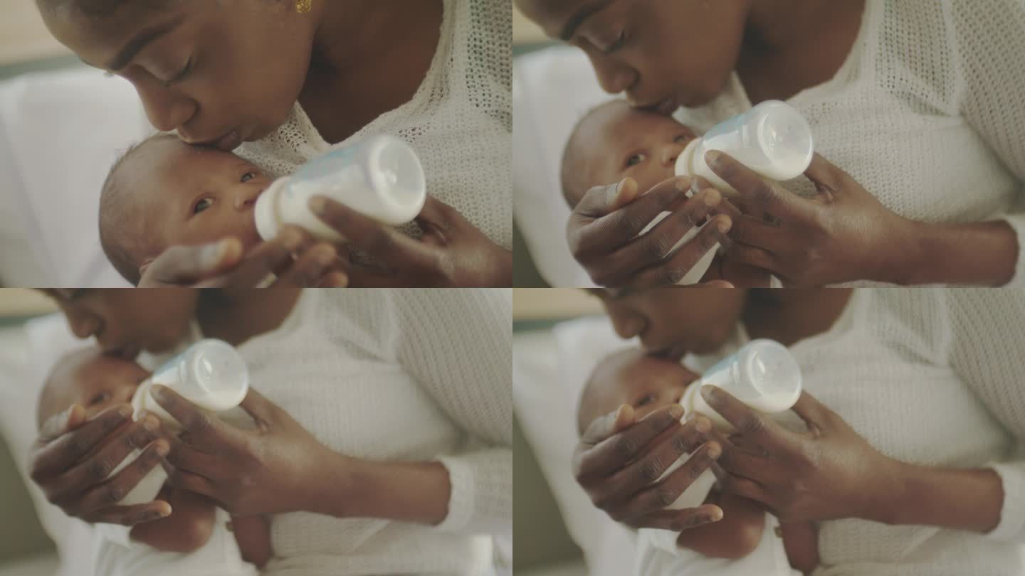 宝宝的日常生活黑人非洲人喝奶喂奶