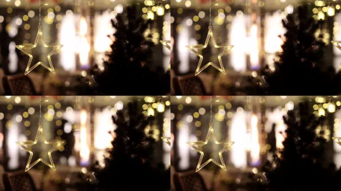 圣诞装饰在克拉科夫，光，夜