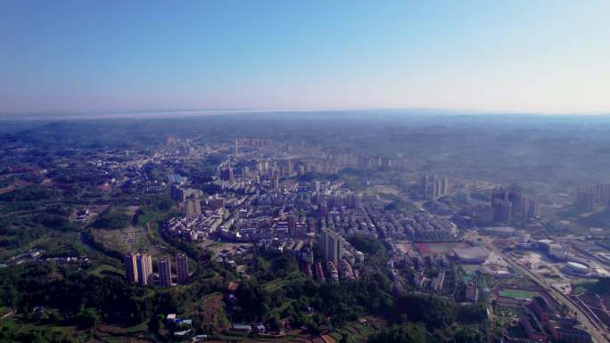 4K四川蓬溪县城超大景航拍二