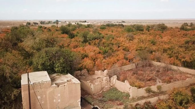 伊朗亚兹德的阿克达阿达坎农贸市场，秋季石榴园使用坎泉灌溉的农业生活方式和古老的传统灌溉系统，收获成熟