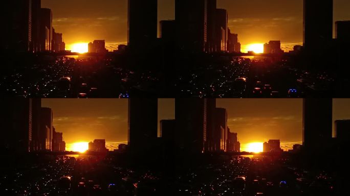 北京长安街国贸立交桥世纪晚霞夕阳火烧云