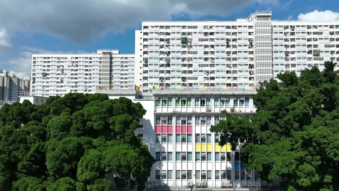 香港彩虹邨航拍彩虹村居民区住宅楼小区社区