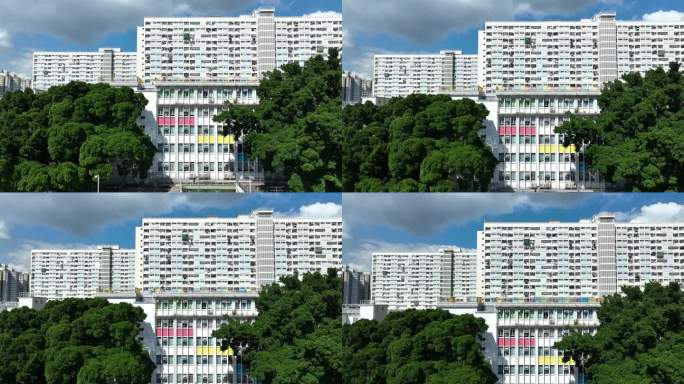 香港彩虹邨航拍彩虹村居民区住宅楼小区社区