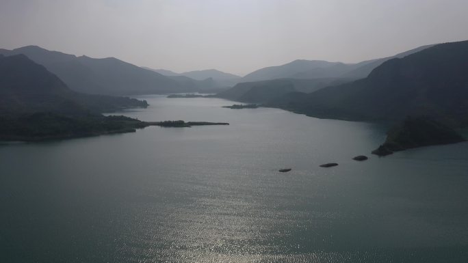 淇河水库太行山山川河流湖面水山峦