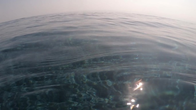 游泳池透明的蓝色水面，阳光，4K动态场景