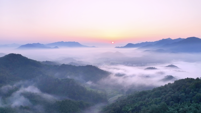 航拍山河湖海山水自然绿水青山云川日出风景