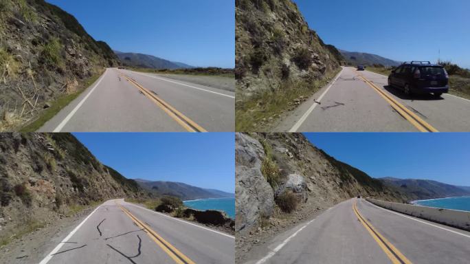 大苏尔太平洋海岸高速公路北行4角圣马丁莱姆窑州立公园15后视多摄像头驾驶板加州美国