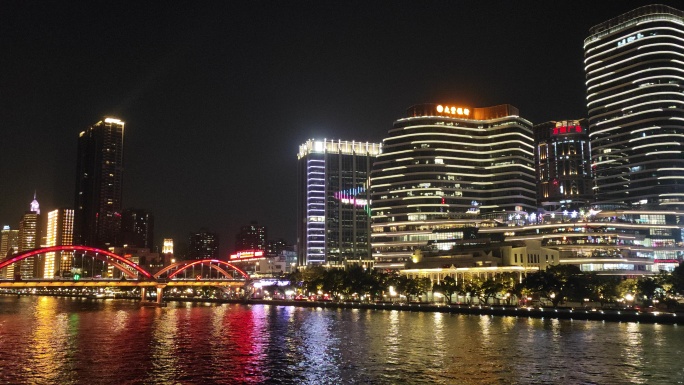 珠江夜景万菱汇解放桥星寰国际商业中心8K