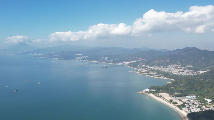 深圳大鹏新区葵涌海岸线大景航拍