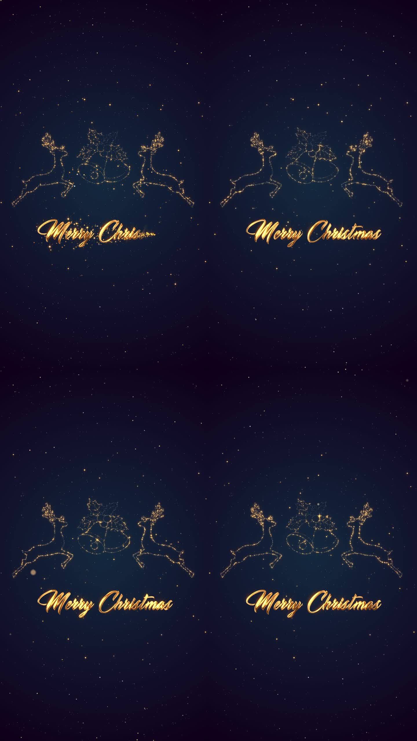 节日快乐圣诞贺卡与驯鹿和Jingle Bells与复制空间为您的文字或标志