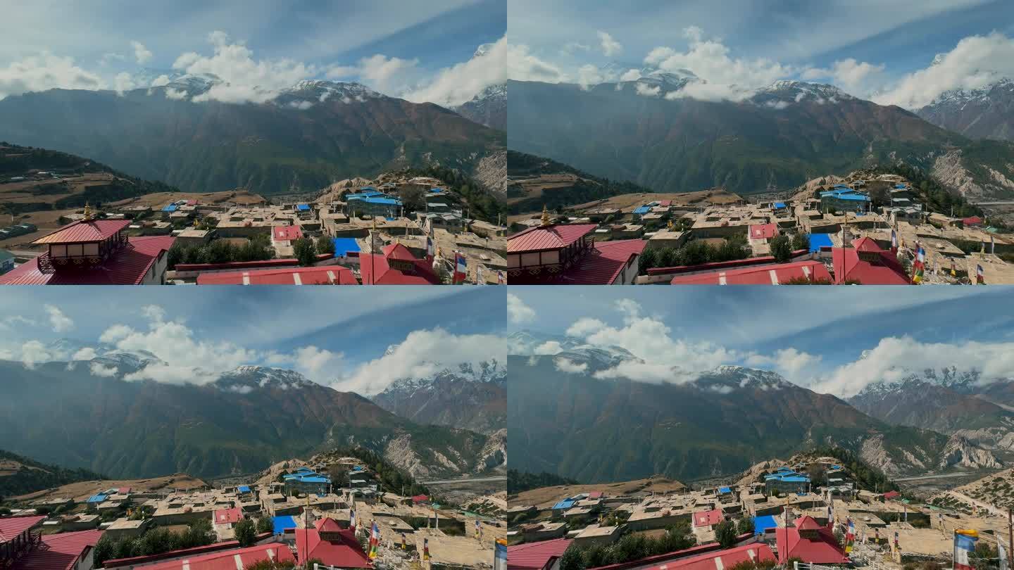尼泊尔的恩加瓦尔村风景