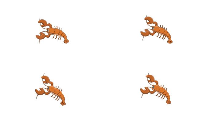 龙虾图标的动画视频