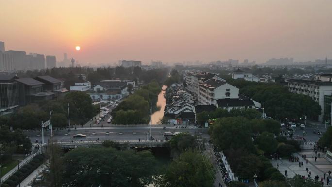 【空镜素材】苏州山塘街日落