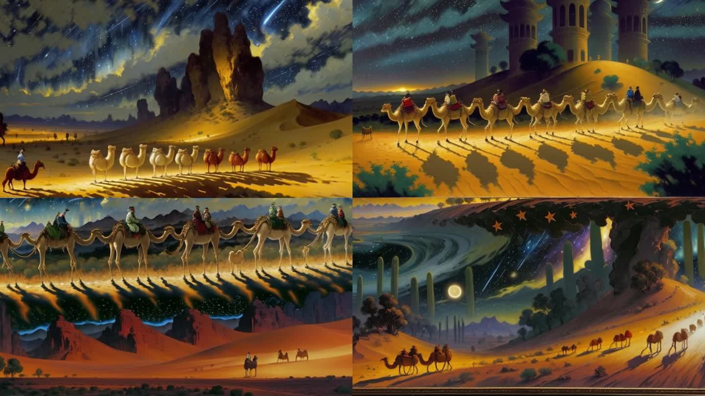 AI演绎丝绸之路 骆驼 沙漠7