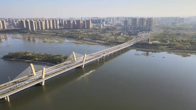 六安赤壁大桥淠河航拍