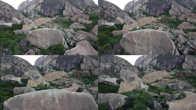 无人机拍摄的马达加斯加山上的巨石