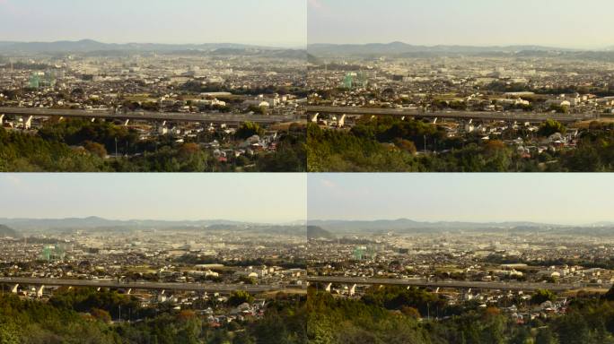 从山顶看神奈川县的市容