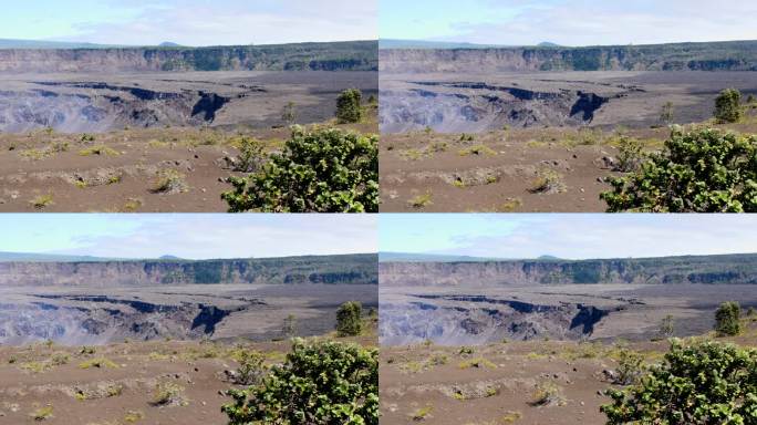 2023年9月的基拉韦厄火山喷发拍摄了9月11日从东部火山口向北看，气体从火山口逸出