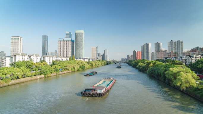 【4K】京杭大运河繁忙运输延时7