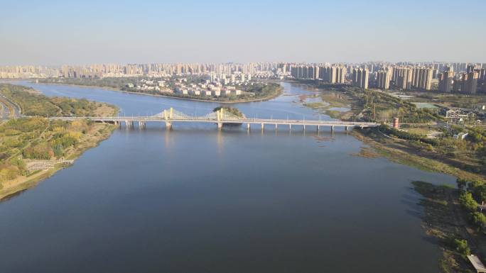 六安赤壁大桥淠河航拍