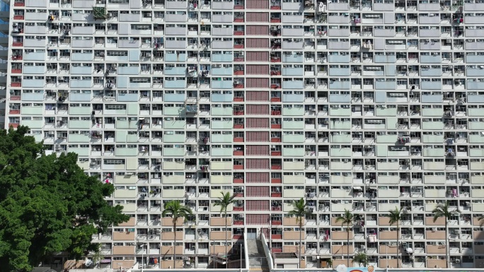 香港彩虹邨航拍彩虹村居民区住宅楼小区社区