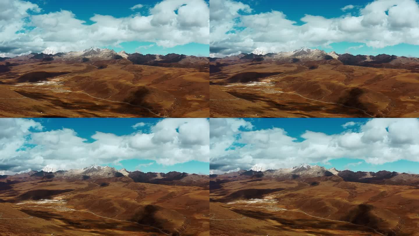 新疆 风光 航拍 远景雪山