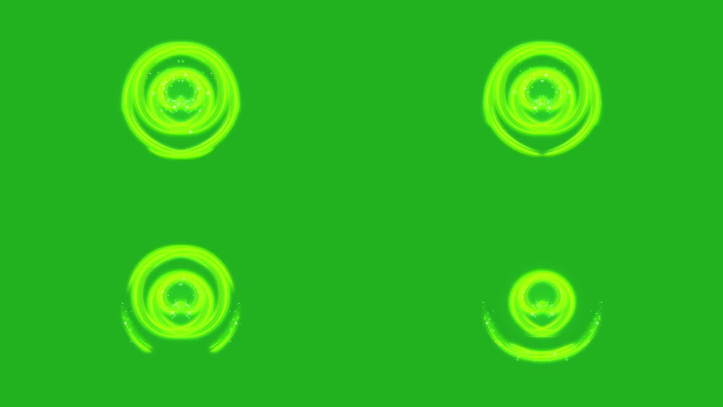魔法能量圈绿色屏幕运动图形
