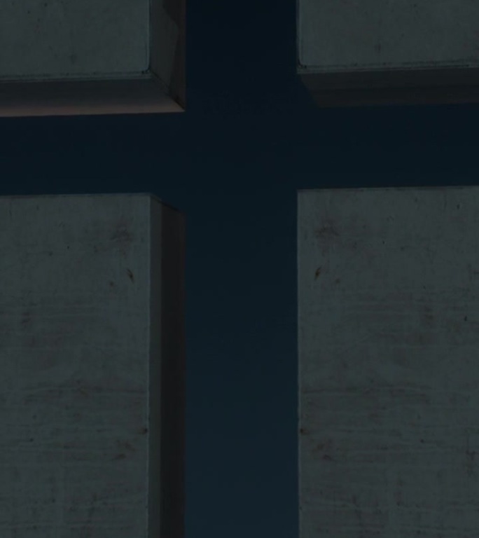 十字架刻在教堂的墙上。