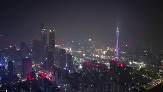 广州珠江新城无人机5.5K延时摄影