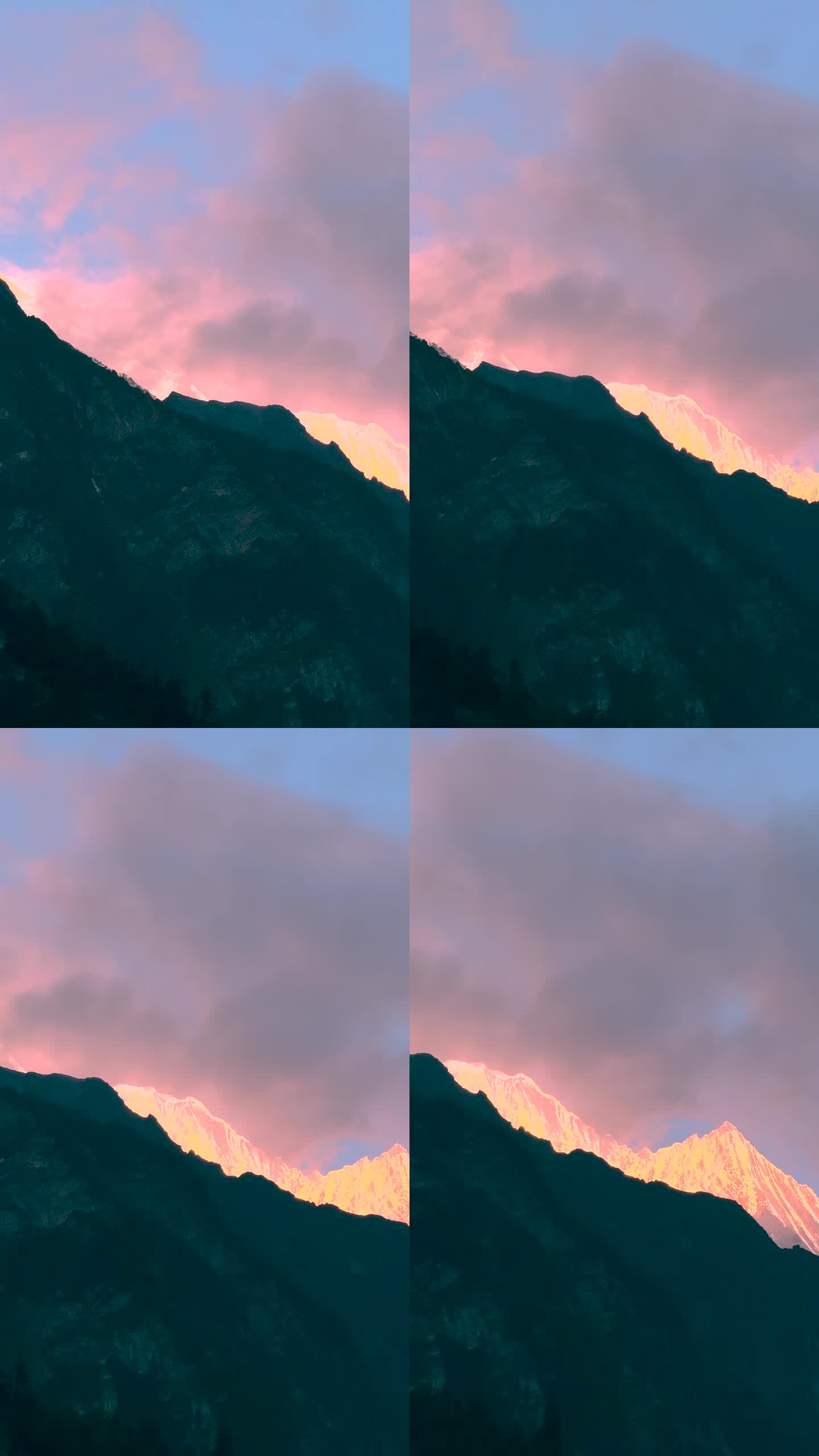 日出中的安纳普尔纳山脉