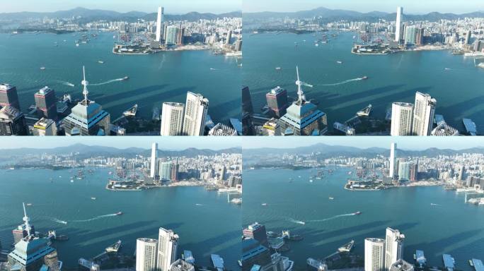 香港维多利亚港航拍香港城市建筑风光风景