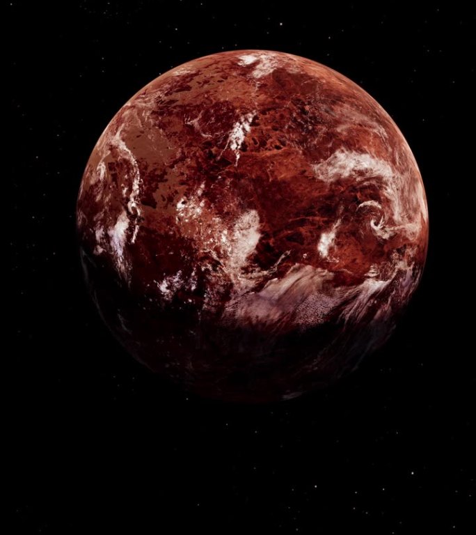 太空中大气层稀薄的红色贫瘠的类火星行星