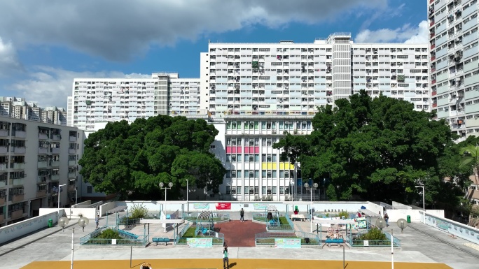 香港彩虹邨航拍彩虹村居民区住宅楼小区社区