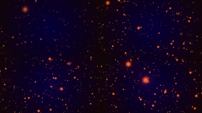 抽象动画背景。一个温暖的金色星星纹理在黑色空间的动画。闪烁星空的夜空动画灯光效果。宇宙蓝紫色渐变背景