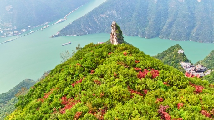 大气三峡红叶航拍