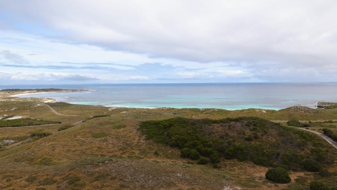 从灯塔顶上俯瞰罗特尼斯岛，澳大利亚西部