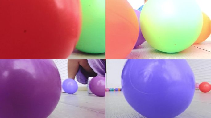 一屋子的球彩色玩具球视频素材