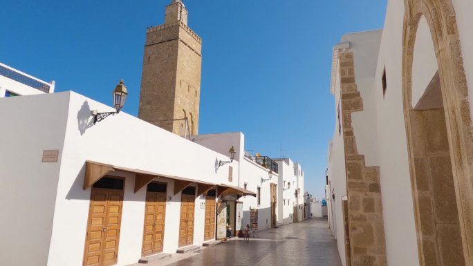 摩洛哥拉巴特，乌达亚斯卡斯巴城堡的街景