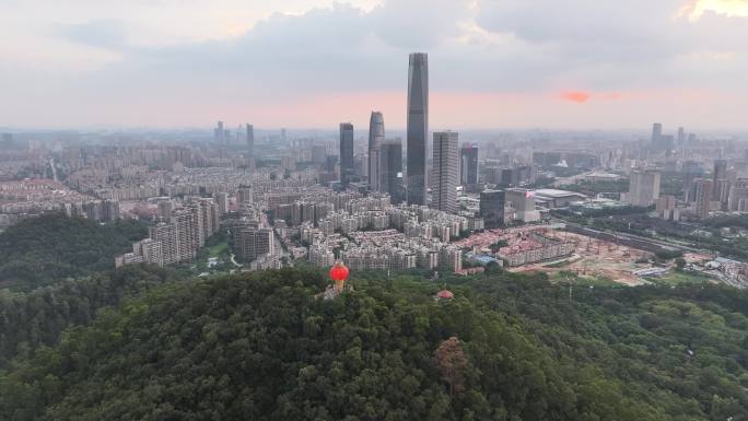 广东省东莞市黄旗山城市公园航拍