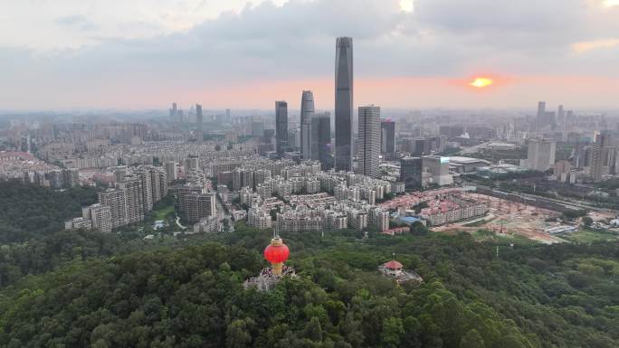 广东省东莞市黄旗山城市公园航拍