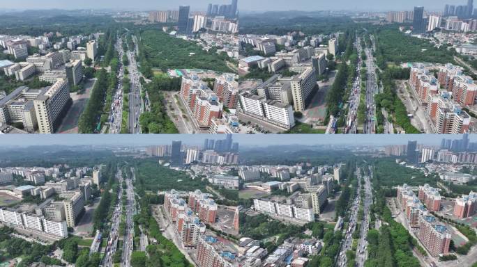 广东省东莞市环城南路城市主干道航拍