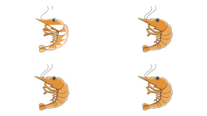 动画视频形成虾的图标