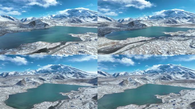 2023雪后慕士塔格峰喀拉库勒湖全貌