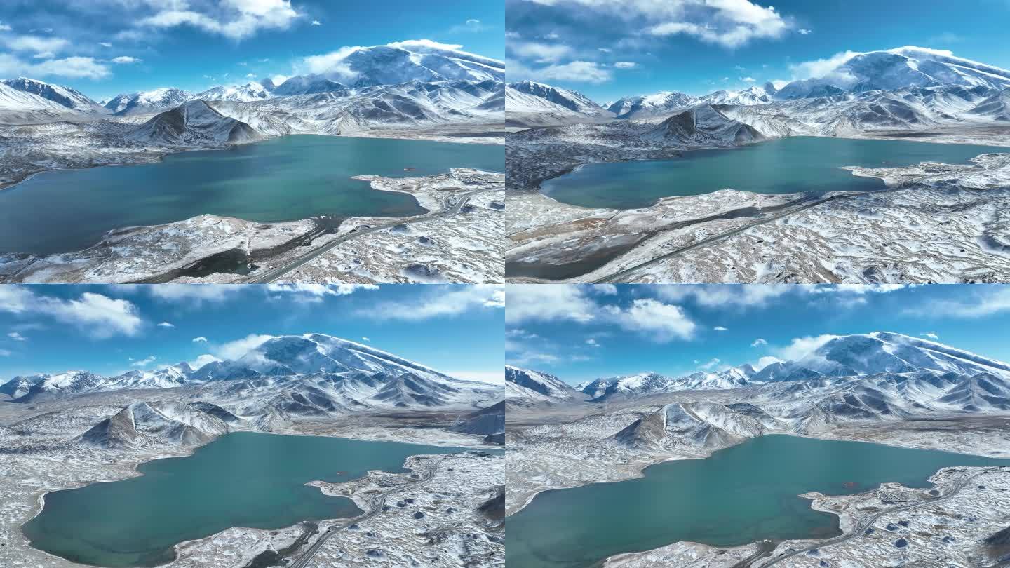 2023雪后慕士塔格峰喀拉库勒湖全貌