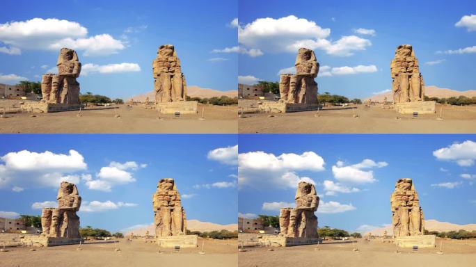 门农巨像，两座巨大的石像，代表埃及卢克索的法老