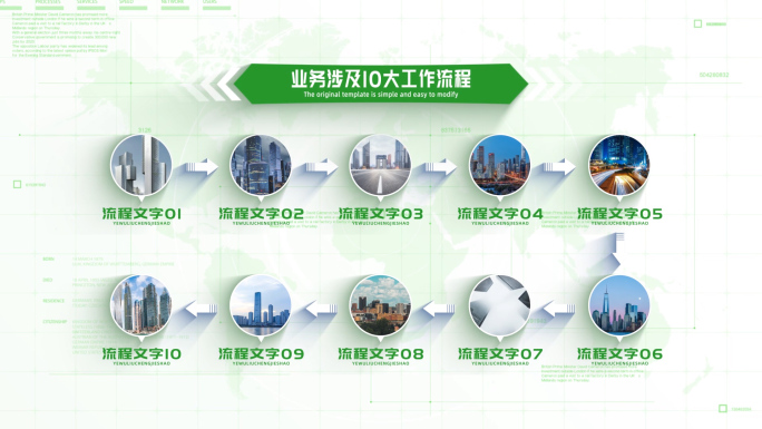 绿色清新图文流程