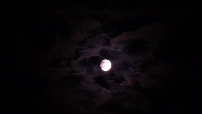 4K乌云遮挡月亮