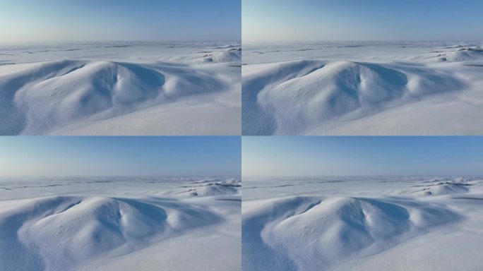 北方冬季茫茫原野白雪皑皑自然风光